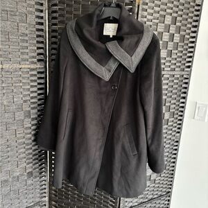 Rachel  Roy Black Women's Coat with Gray Collar